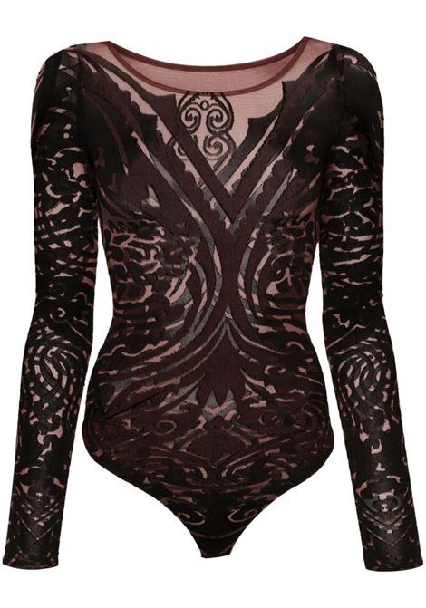 Brown Body Tattoo bodysuit Wolford x etro - women